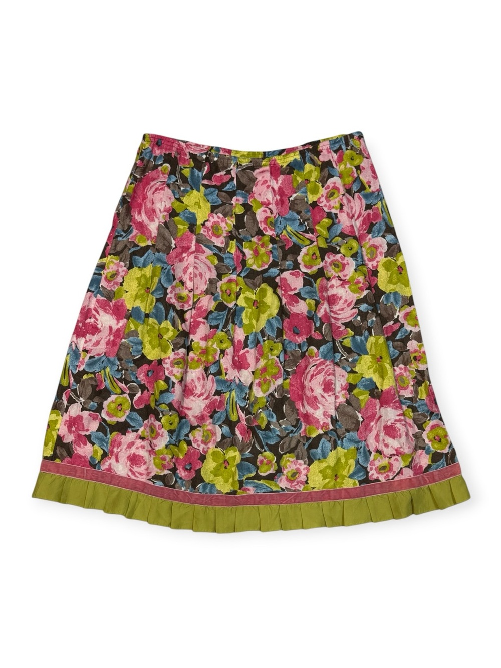 J. Jill Floral A-Line Skirt 100% linen